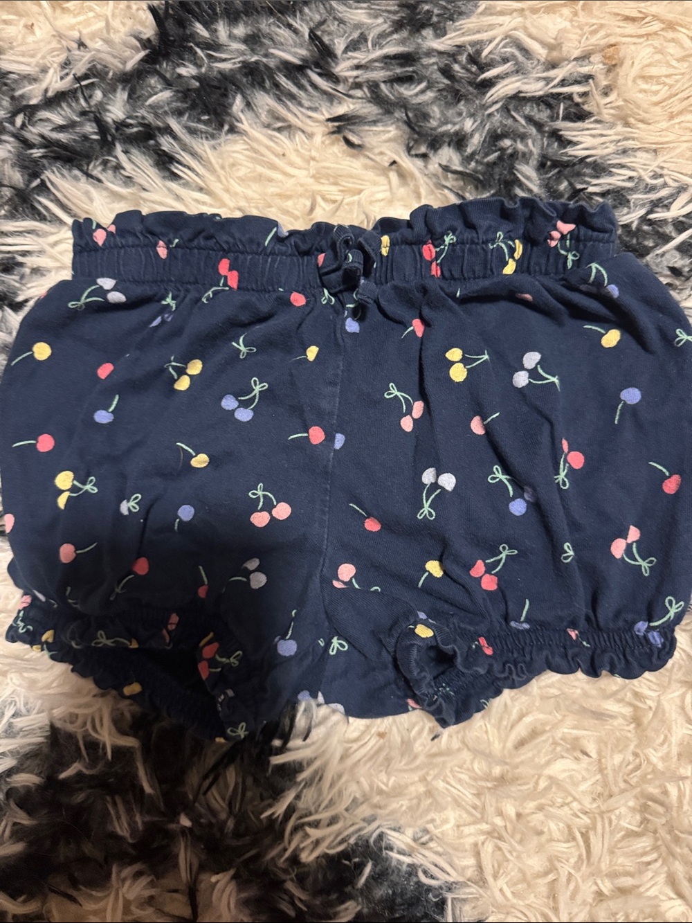 wonder nation Navy Cherry Print Shorts with Multicolor Cherries
